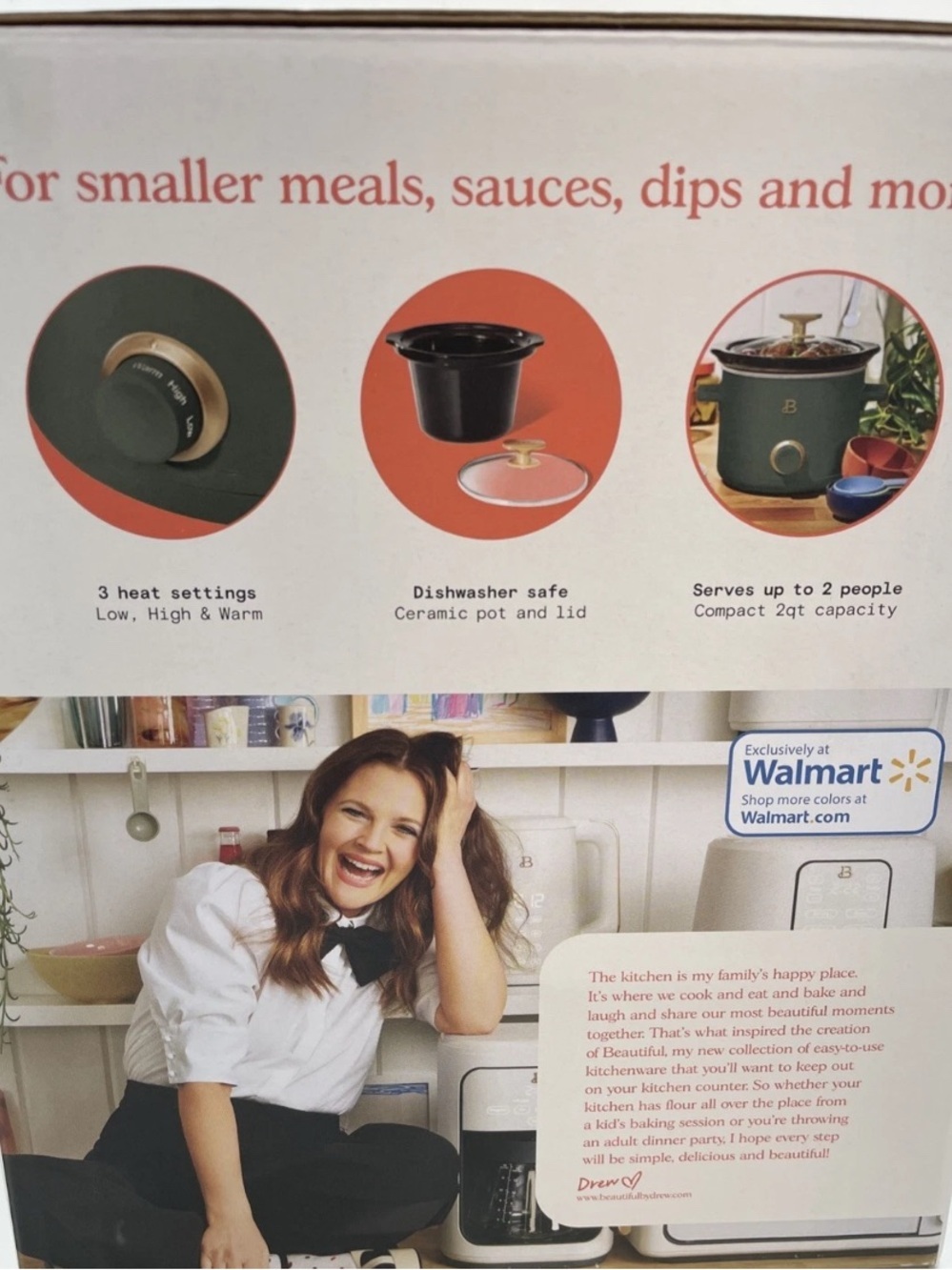 Beautiful Brand 2 Quart Slow Cooker Thyme Green by Drew Barrymore NIB - Picture 3 of 4